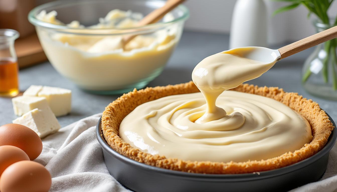 apprenez à préparer un cheese cake crémeux facilement grâce à notre recette simple et rapide. suivez nos conseils pour un dessert délicieux et onctueux.