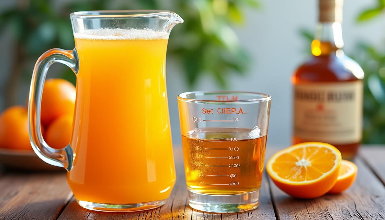 découvrez quelle quantité de rhum ajouter pour un litre de jus d'orange afin d'obtenir un cocktail parfaitement équilibré et savoureux.