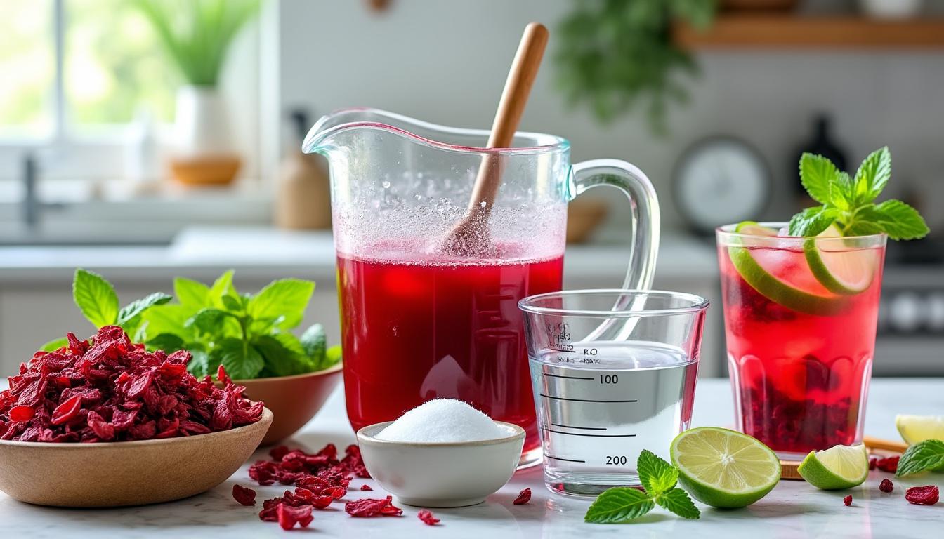 découvrez comment préparer facilement du jus de bissap maison, une boisson traditionnelle rafraîchissante à base d'hibiscus, avec nos étapes simples.