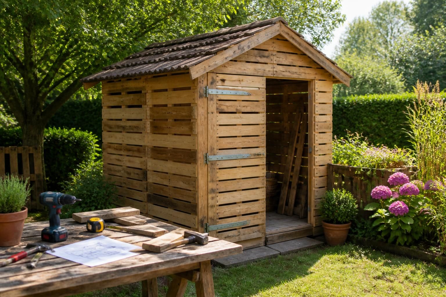 découvrez nos astuces et plans détaillés pour construire facilement votre abri de jardin en palette, alliant économie et praticité.