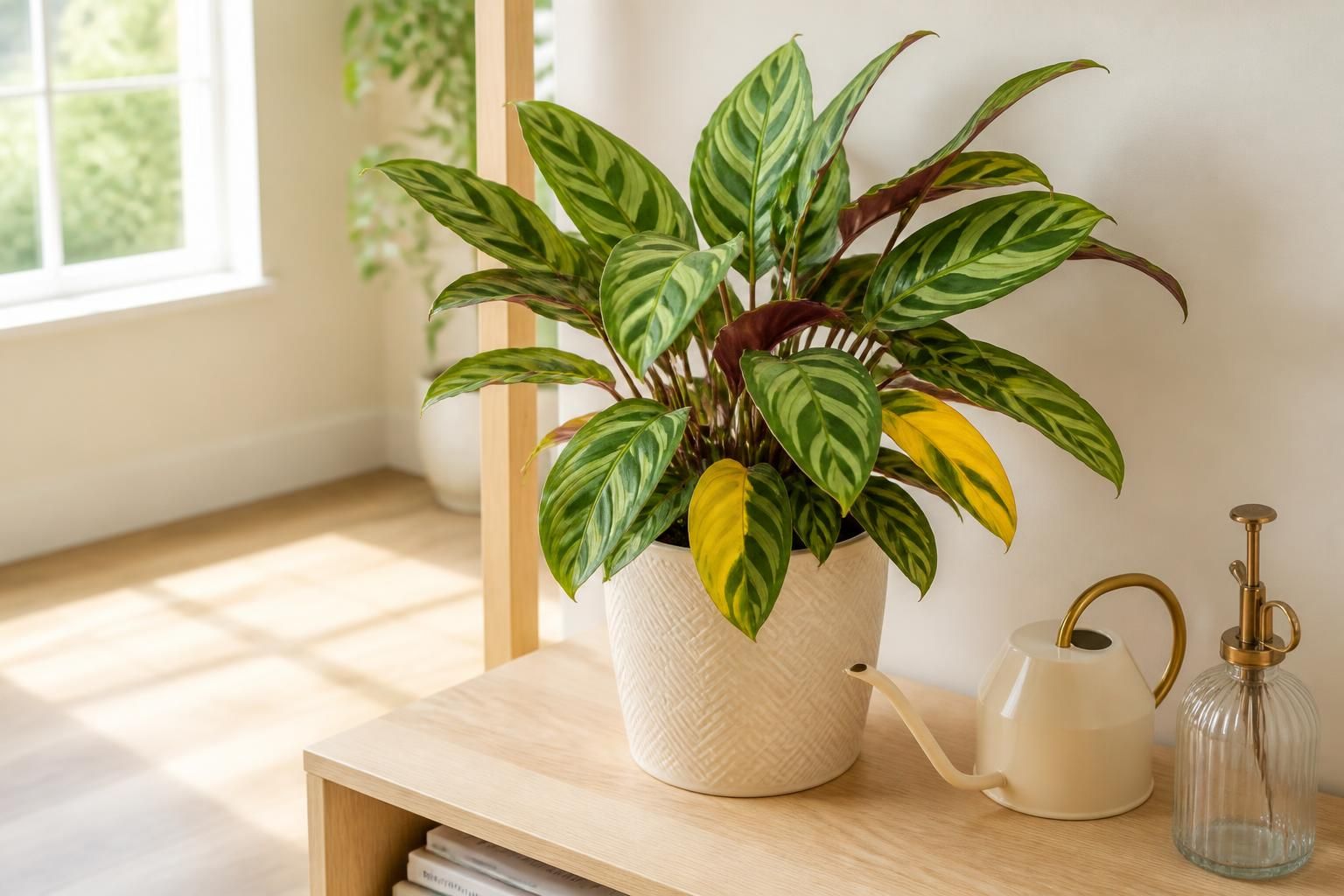 découvrez comment entretenir facilement votre calathea avec nos conseils d'arrosage, d'exposition à la lumière et de soins pour prévenir les feuilles jaunes.