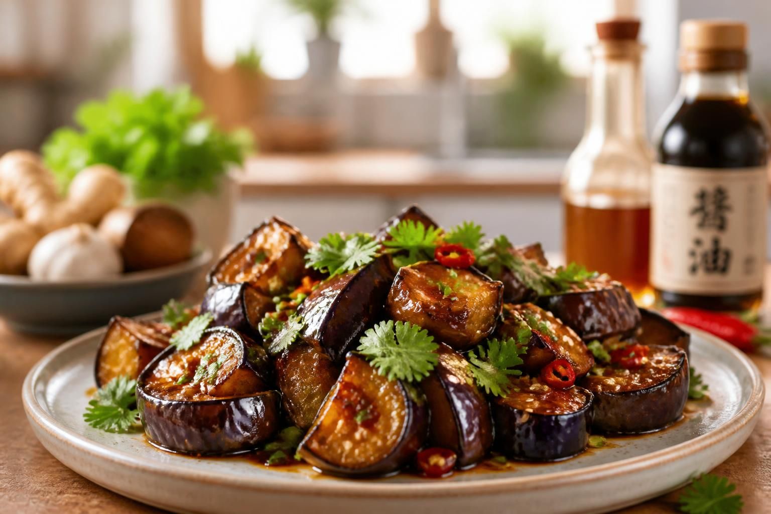 découvrez la recette de teriyaki aubergine façon jamie oliver, idéale à préparer en air fryer pour un plat savoureux, original et facile à réaliser chez vous.