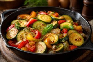 découvrez nos recettes savoureuses de poêlée de courgettes, parfumées aux épices, ail et légumes d'été, pour des plats frais et gourmands faciles à préparer.