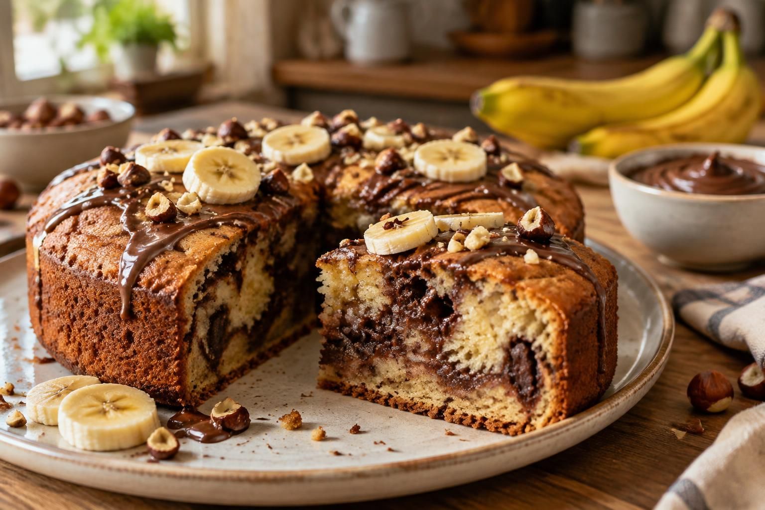 découvrez un gâteau au nutella et à la banane, moelleux et gourmand. une recette facile à préparer pour régaler petits et grands.