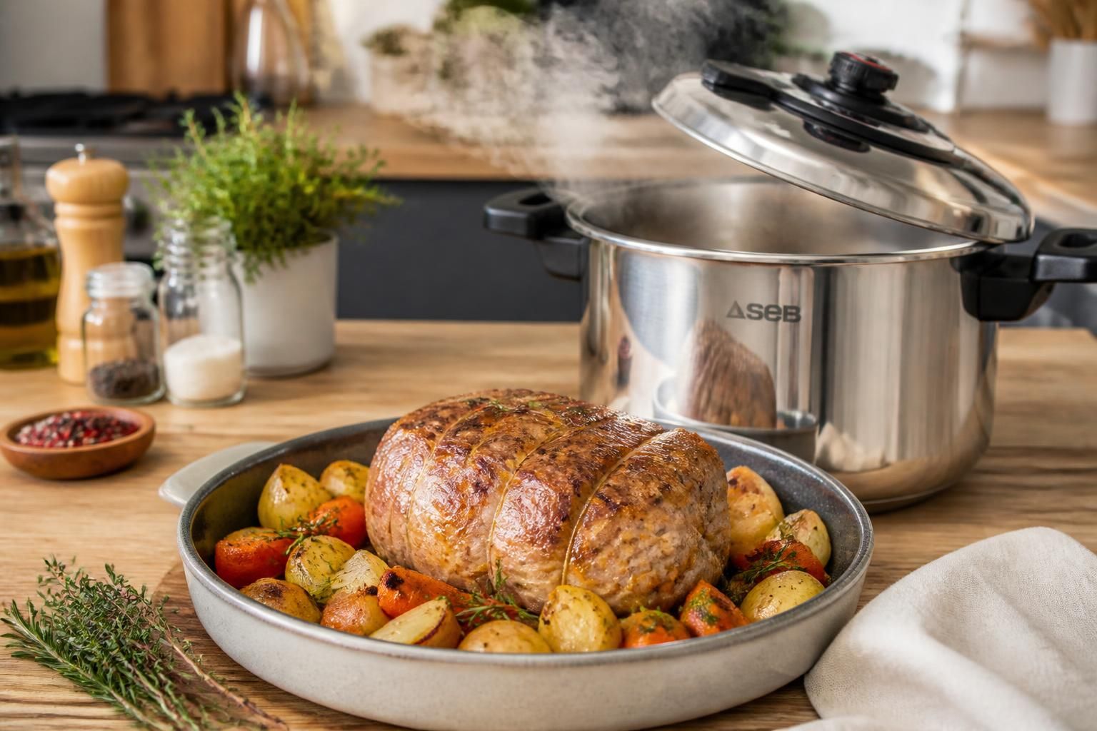 découvrez le temps de cuisson idéal pour un rôti de porc tendre et juteux avec la cocotte-minute seb. astuces et conseils pour réussir votre plat en toute simplicité.